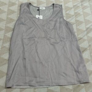 Sojourn short story sleeveless satin grey tank top